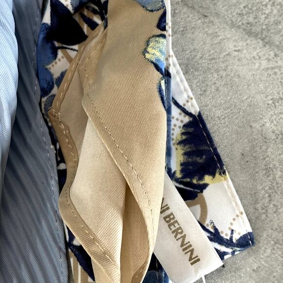 GIANI BERNINI Women's Neutral Blue Logo Floral & Solid Twin Set Twilly Scarves - Picture 7 of 10